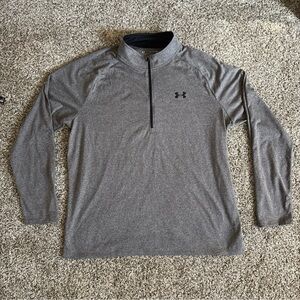 Under Armour Men's 2XL Loose 1/4 Zip Long Sleeve HeatGear Loose Fit Gray Shirt